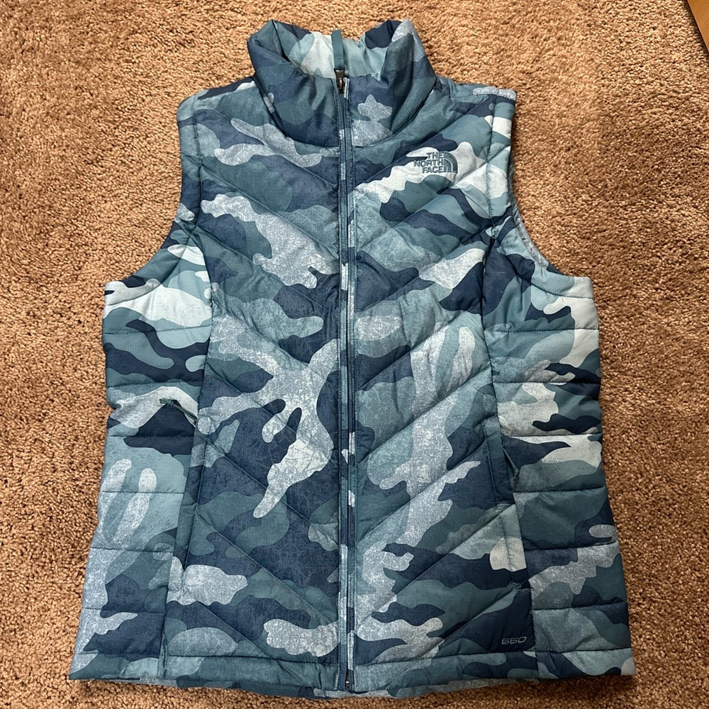 The North Face Blue Camouflage Vest - L